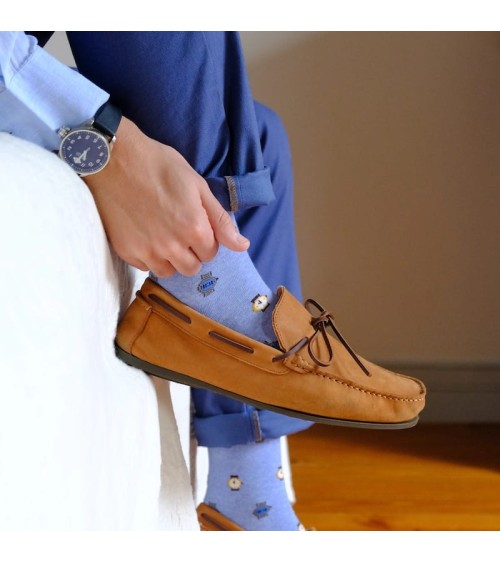Montre - Chaussettes à motifs en coton bio - Bleu The Captain Socks jolies pour femme originales pour homme chausset rigolote...