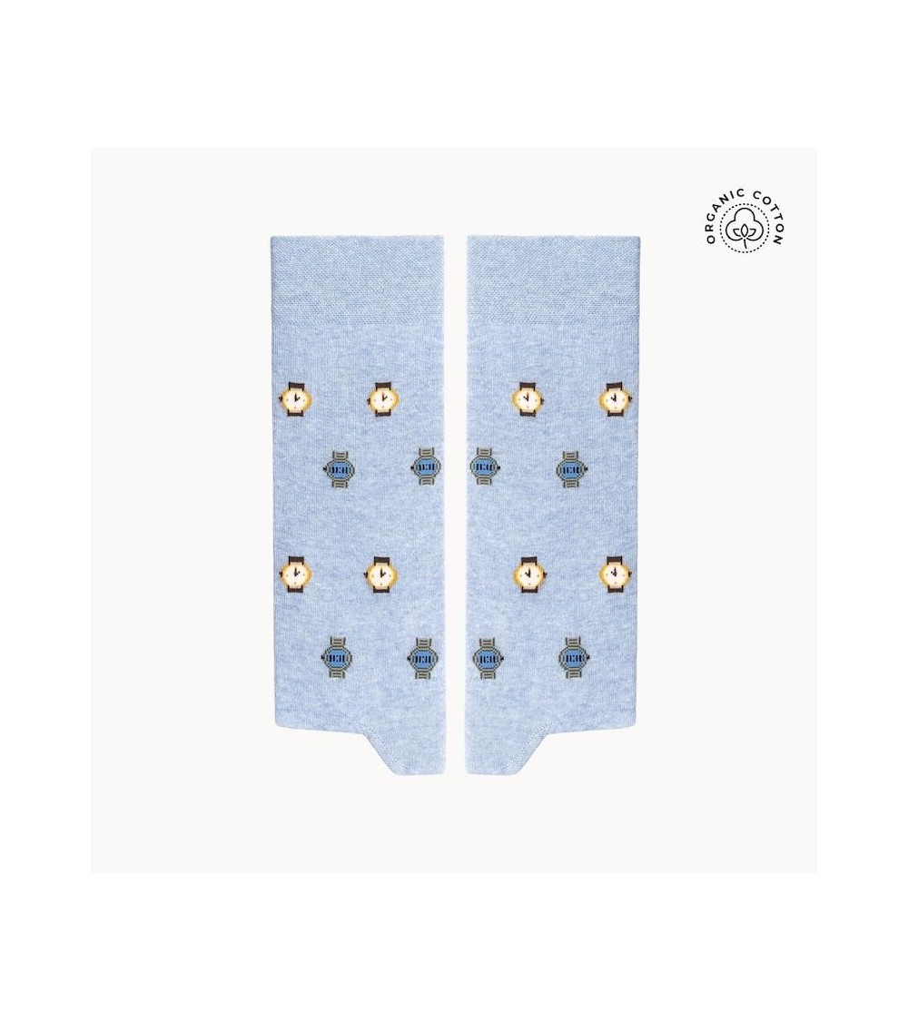 Orologio - Calze divertenti in cotone bio - Blu The Captain Socks calze da uomo per donna divertenti simpatici particolari