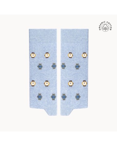 Uhren - Coole Socken mit Motiven - Blau The Captain Socks Socke lustige Damen Herren farbige coole socken mit motiv kaufen