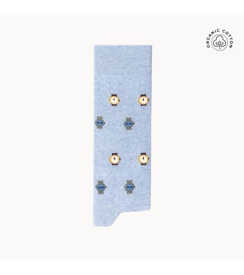 Montre - Chaussettes à motifs en coton bio - Bleu The Captain Socks jolies chausset pour homme femme fantaisie drole originales