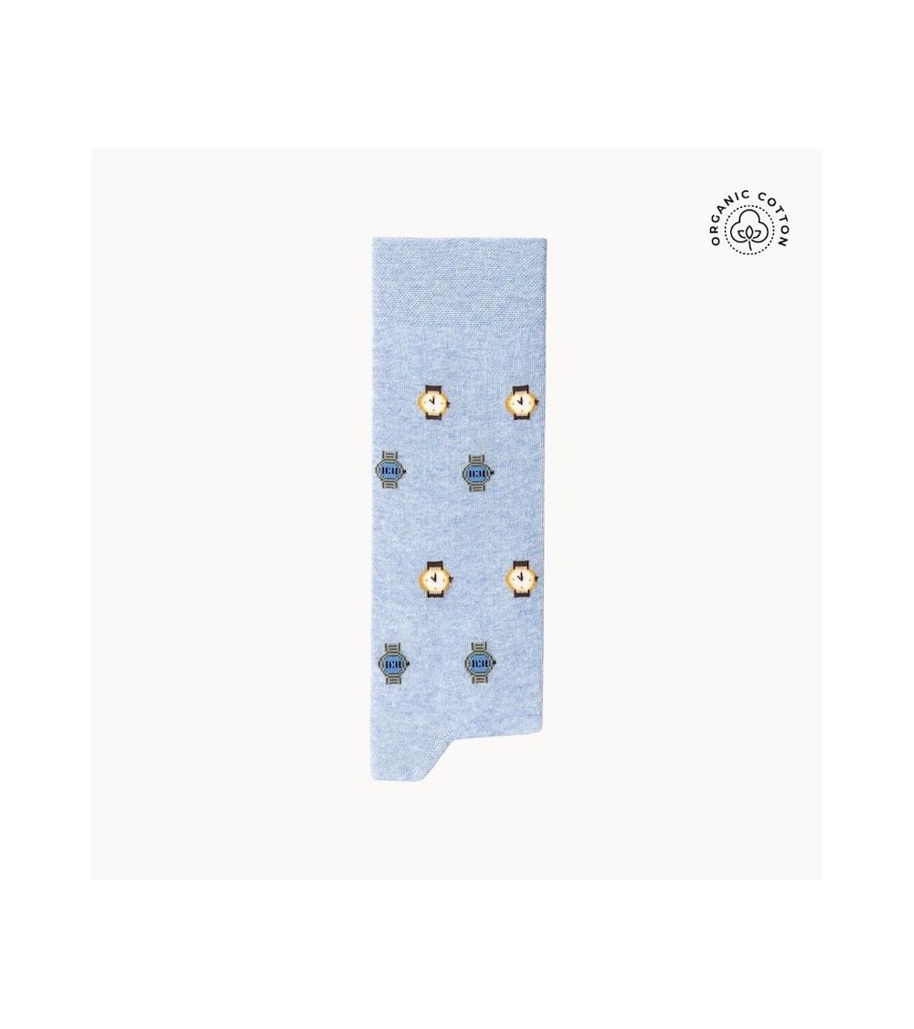 Orologio - Calze divertenti in cotone bio - Blu The Captain Socks calze da uomo per donna divertenti simpatici particolari