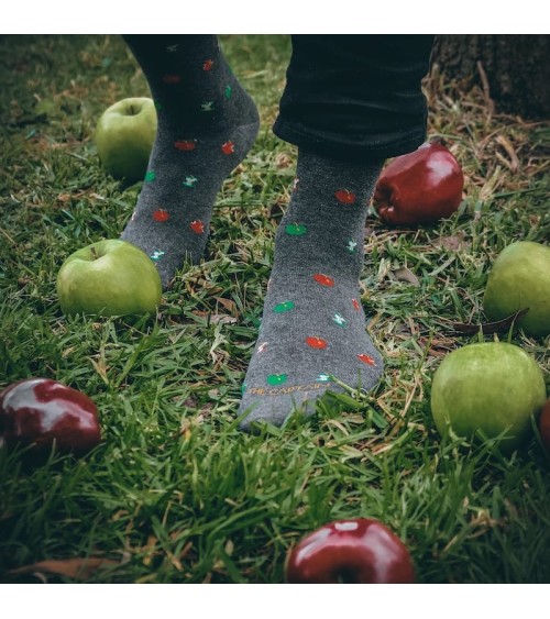 Apfel - Socken mit motiven aus bio Baumwolle The Captain Socks Socke lustige Damen Herren farbige coole socken mit motiv kaufen