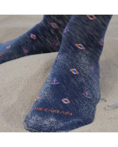 Chaussettes - Sea Lovers The Captain Socks jolies chausset pour homme femme fantaisie drole originales