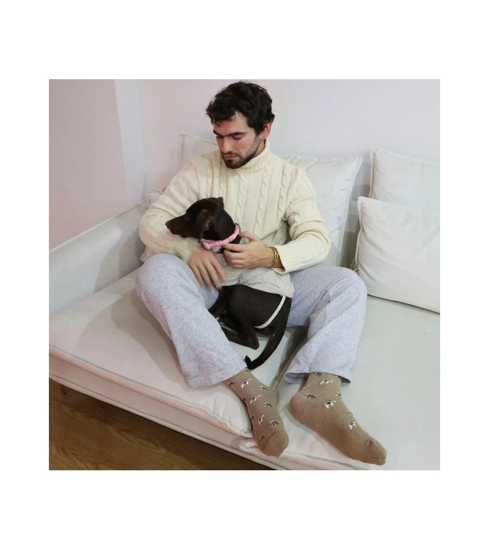 Pet lovers - Cool organic cotton socks - Beige The Captain Socks funny crazy cute cool best pop socks for women men
