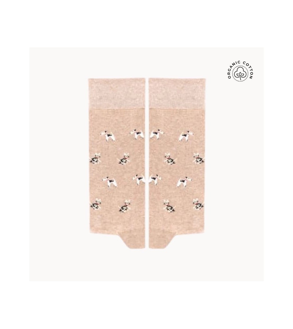 Pet lovers - Cool organic cotton socks - Beige The Captain Socks funny crazy cute cool best pop socks for women men
