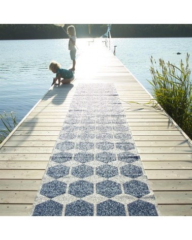 Tapis Vinyle - ANNA Denim Brita Sweden tapis scandinave en vinyle lavable en machine de cuisine exterieur salon couloir