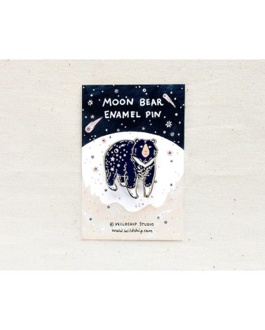 Enamel Pin - Moon Bear Wildship Studio broches and pins hat pin badges collectible