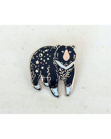 Spilla Smaltata - Orso della luna Wildship Studio spiritose spille colorate particolari eleganti donna da giacca uomo