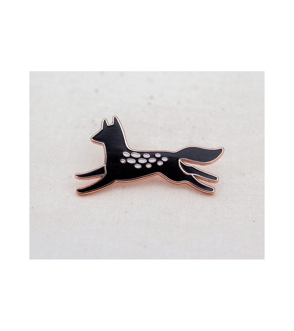 Pin's - Loup Noir Wildship Studio pins rare métal originaux bijoux suisse