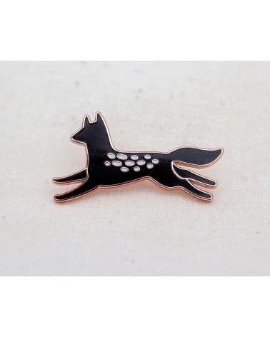 Pin's - Loup Noir Wildship Studio pins rare métal originaux bijoux suisse