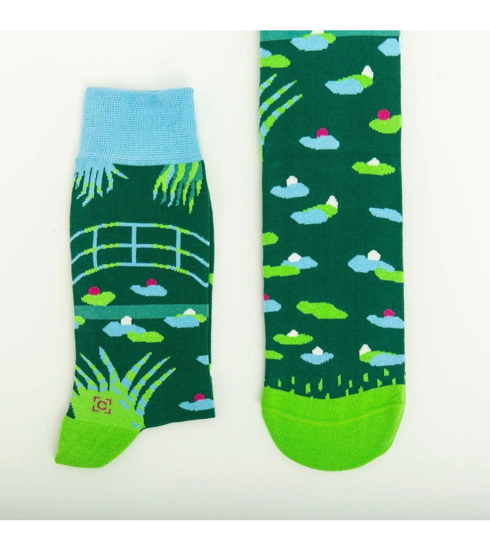 Chaussettes - Le Bassin aux nymphéas Curator Socks jolies pour femme originales pour homme chausset rigolotes drole Suisse