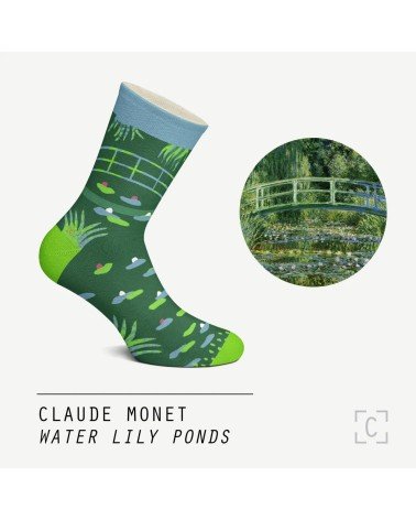 Chaussettes - Le Bassin aux nymphéas Curator Socks jolies pour femme originales pour homme chausset rigolotes drole Suisse