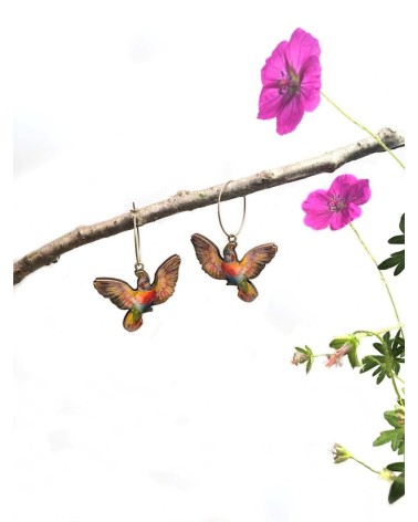 Pink cockatoo - Pendant earrings Fen & Co cute fashion design designer for women