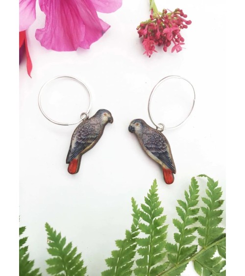 Earrings - Grey Parrots Fen & Co Earrings design switzerland original