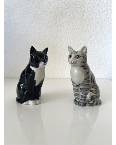 Sadie & Smartie - Salt and pepper shaker Cat Quail Ceramics pots set shaker cute unique cool