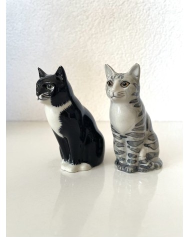 Sadie & Smartie - Salt and pepper shaker Cat Quail Ceramics pots set shaker cute unique cool