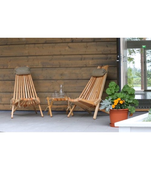 LILLI Pine - Side table, Foot rest EcoFurn outdoor living lounger deck chair