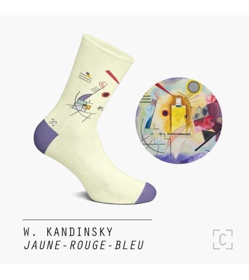 Art Socks - Yellow-Red-Blue by Wassily Kandinsky Curator Socks funny crazy cute cool best pop socks for women men