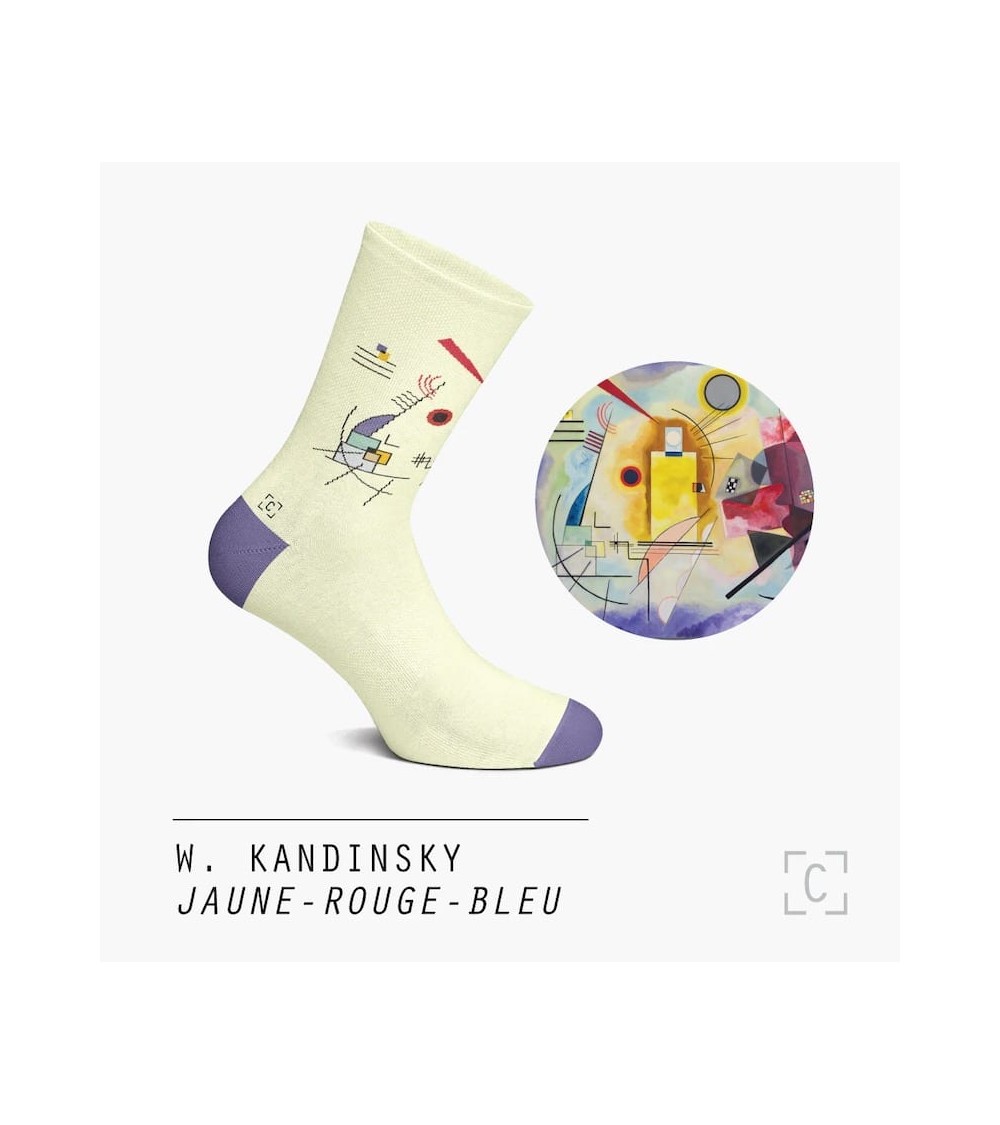 Chaussettes - Jaune-Rouge-Bleu Curator Socks jolies pour femme originales pour homme chausset rigolotes drole Suisse