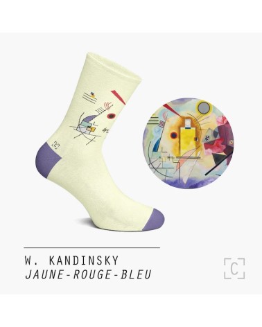 Chaussettes - Jaune-Rouge-Bleu Curator Socks jolies chausset pour homme femme fantaisie drole originales