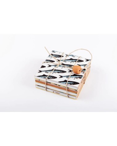 Sardines - Ceramic coasters Bussoga glass round drink design