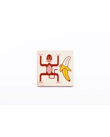 Scimmia e banana - Sottopentola in ceramica Bussoga