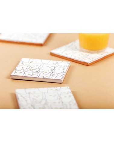 Gats - Sous verre en céramique Bussoga dessous de repose design originaux