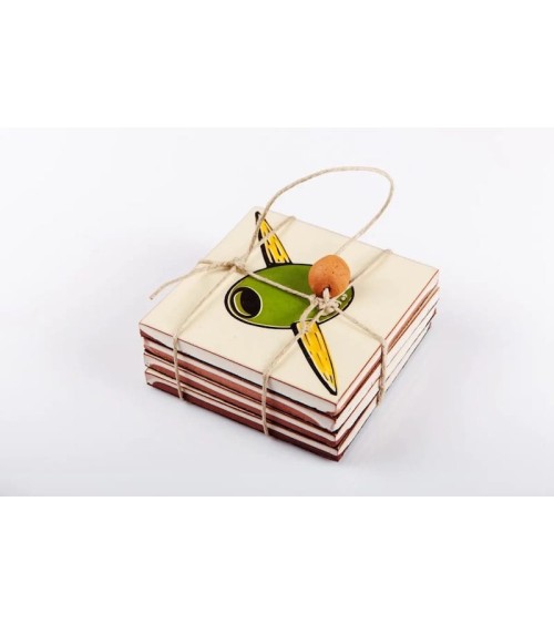 Ceramic coasters - Olives Bussoga Coasters design switzerland original