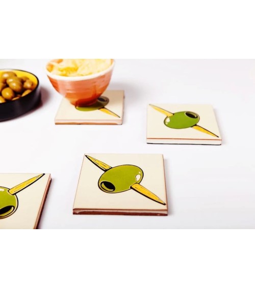 Olives - Sous verre en céramique Bussoga dessous de repose design originaux