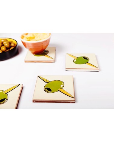 Olives - Sous verre en céramique Bussoga dessous de repose design originaux