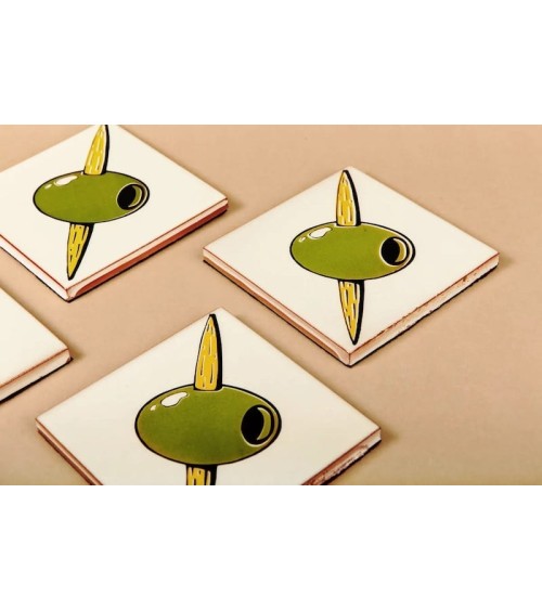 Olives - Sous verre en céramique Bussoga dessous de repose design originaux