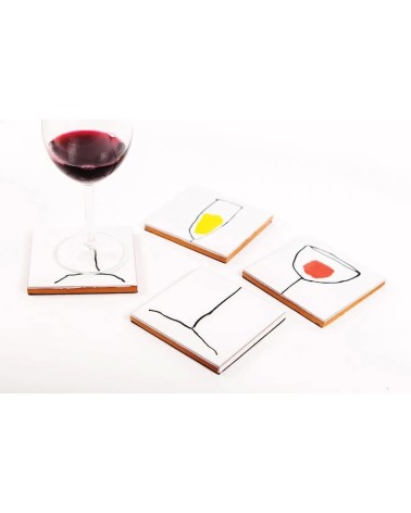 Verres de vin - Sous verre en céramique Bussoga dessous de repose design originaux