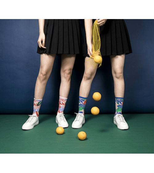Sheer Socks - Leopard Jungle - Blue Paperself funny crazy cute cool best pop socks for women men