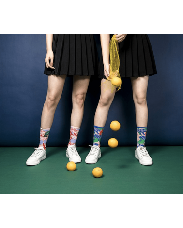Sheer Socks - Leopard Jungle - Blue Paperself funny crazy cute cool best pop socks for women men