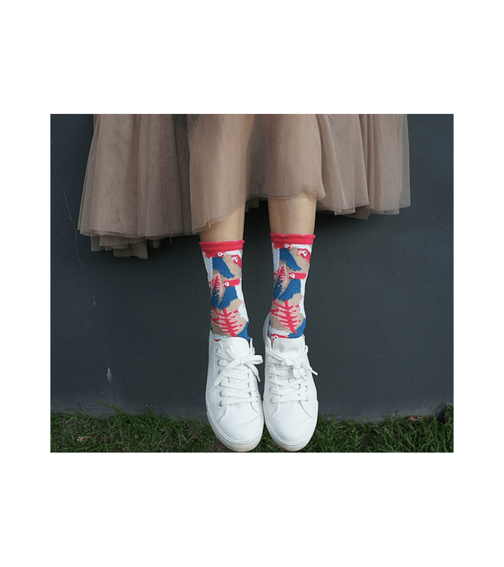 Sheer Socks - Parrot - Pink Paperself funny crazy cute cool best pop socks for women men