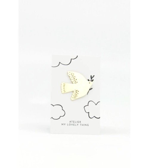 Colombe - Pin's en laiton doré My Lovely Thing pins rare métal originaux bijoux suisse