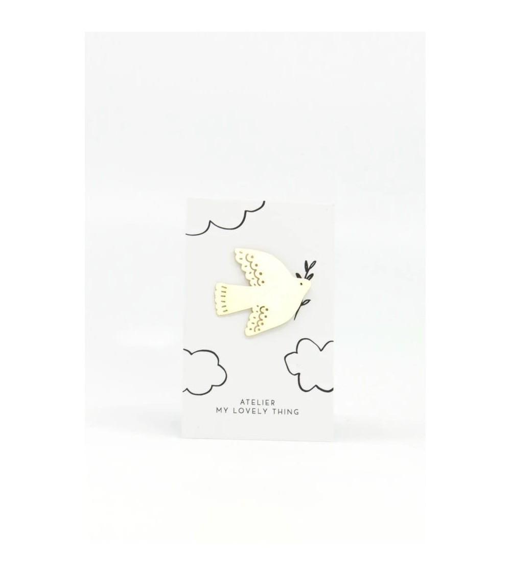 Colombe - Pin's en laiton doré My Lovely Thing pins rare métal originaux bijoux suisse