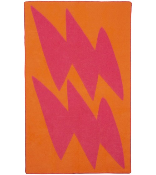 FLASH Orange - Coperta di lana e cotone Brita Sweden di qualità per divano coperte plaid