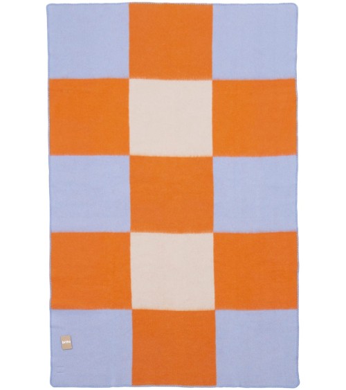 POP Orange - Wool and cotton blanket Brita Sweden best for sofa throw warm cozy soft