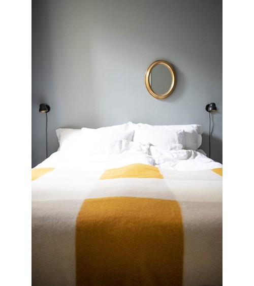POP Yellow - Coperta di lana e cotone Brita Sweden coperte plaid di qualità per da divano svizzera