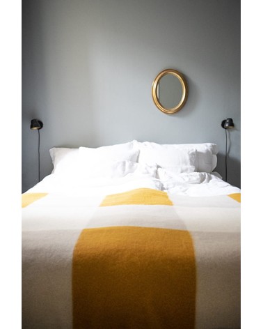 POP Yellow - Couverture en laine et coton Brita Sweden plaide pour canapé de lit cocooning chaud