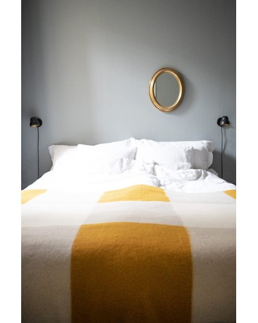 POP Jaune - Couverture en laine et coton Brita Sweden plaide pour canapé plaid cocooning couverture douce suisse