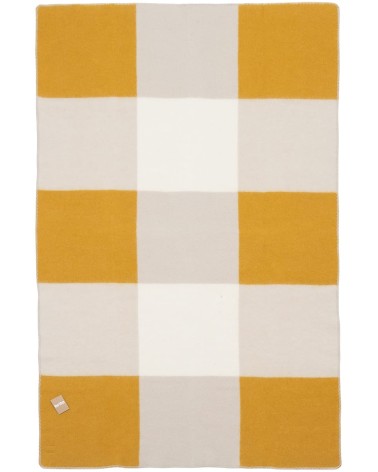 POP Jaune - Couverture en laine et coton Brita Sweden plaide pour canapé plaid cocooning couverture douce suisse