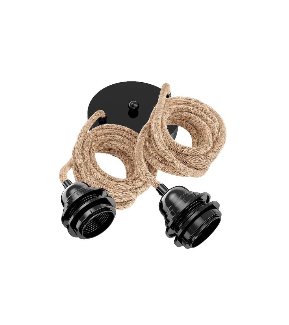 HANG-2 Ficelle - Lampe suspension luminaire, plafonnier 2 fils Hoopzi Kitatori Suisse