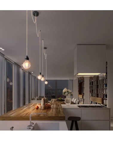 HANG-2 Ficelle - Lampe suspension luminaire, plafonnier 2 fils Hoopzi Kitatori Suisse