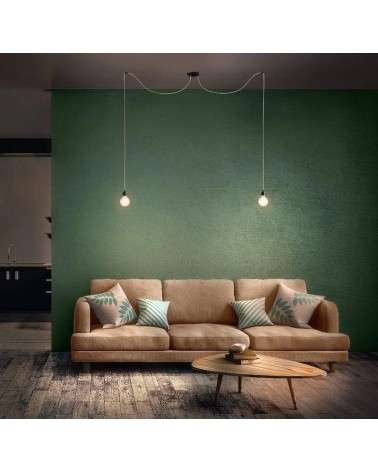 HANG-2 Ficelle - Lampe suspension luminaire, plafonnier 2 fils Hoopzi Kitatori Suisse