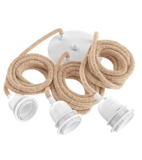 HANG-3 Ficelle - Lampe suspension luminaire, plafonnier 3 fils Hoopzi Kitatori Suisse