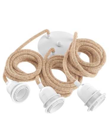 HANG-3 Corda - Lampada a sospensione 3 luci, lampada da soffitto Hoopzi