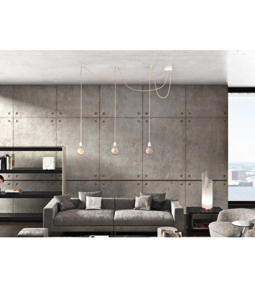 HANG-3 Corda - Lampada a sospensione 3 luci, lampada da soffitto Hoopzi