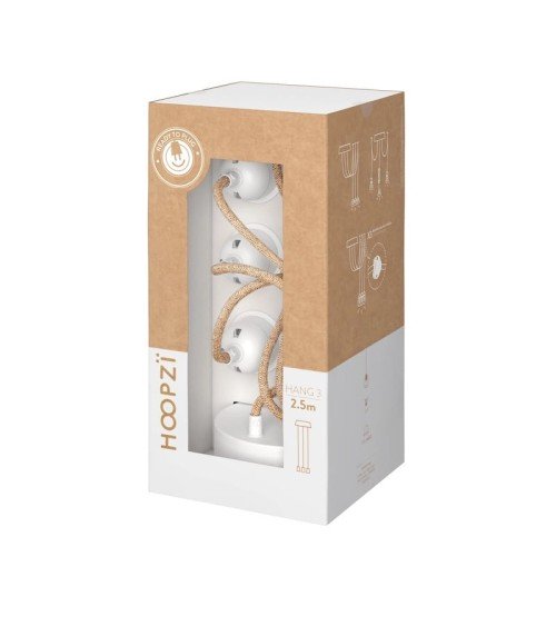 HANG-3 Corda - Lampada a sospensione 3 luci, lampada da soffitto Hoopzi